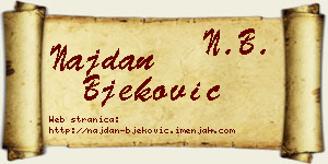 Najdan Bjeković vizit kartica